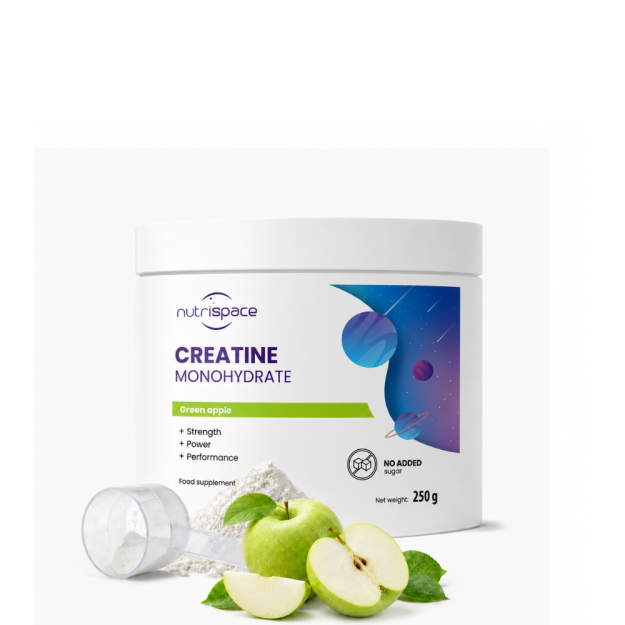 Kreatyna Monohydrat 250 g Zielone Jabłko Siła Mięśnie Moc nutrispace