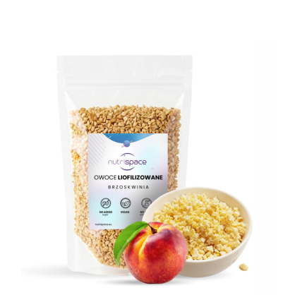 Brzoskwinia Liofilizowana Grys 0-6mm 100% Naturalne nutrispace 200 g