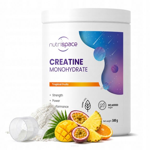 Kreatyna Monohydrat 500 g Owoce Tropikalne Siła Mięśnie Moc nutrispace