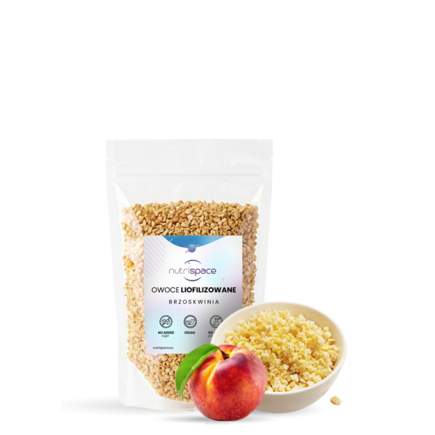 Brzoskwinia Liofilizowana Grys 0-6mm 100% Naturalne nutrispace 100g